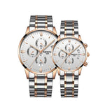 Montre de Couple Chronographe simplement chic en acier inoxydable – | lasanderss.store