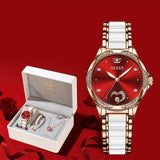 Montre élégante en céramique avec bracelet et collier pour femmes – Montre céramique | lasanderss.store