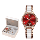 Montre élégante en céramique avec bracelet et collier pour femmes – Montre céramique | lasanderss.store