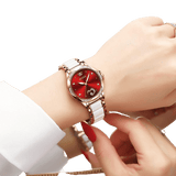 Montre élégante en céramique avec bracelet et collier pour femmes – Montre céramique | lasanderss.store