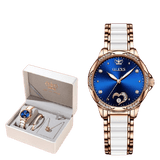 Montre élégante en céramique avec bracelet et collier pour femmes – Montre céramique | lasanderss.store