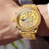 Montre Homme Bois Massif Chronographe Quartz - Phases de Lune Business Luxe – | lasanderss.store