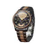 Montre Homme Bois Massif Chronographe Quartz - Phases de Lune Business Luxe – | lasanderss.store
