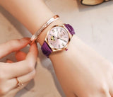 Montre mécanique Bracelet en cuir et collier pour femmes 3pcs dans un joli coffret – | lasanderss.store