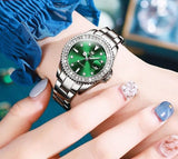 Montre vert à Quartz pour femmes bracelet en cuir vert élégant – | lasanderss.store