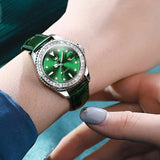 Montre vert à Quartz pour femmes bracelet en cuir vert élégant – | lasanderss.store