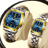 Montres Couple Carrées Acier Quartz Étanche Date Semaine – | lasanderss.store