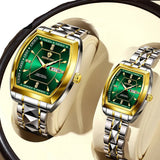 Montres Couple Carrées Acier Quartz Étanche Date Semaine – | lasanderss.store