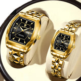 Montres Couple Carrées Acier Quartz Étanche Date Semaine – | lasanderss.store