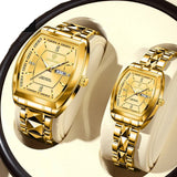 Montres Couple Carrées Acier Quartz Étanche Date Semaine – | lasanderss.store