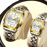 Montres Couple Carrées Acier Quartz Étanche Date Semaine – | lasanderss.store