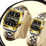 Montres Couple Carrées Acier Quartz Étanche Date Semaine – | lasanderss.store