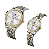 Montres couple premium – Quartz, lunette zircon, étanchéité, affichage date/semaine, luminosité nocturne – | lasanderss.store