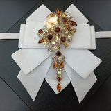 Nœud Papillon Blanc Velours Strass Fait Main - Ruban Bijoux Luxe – Nœuds Papillon | lasanderss.store
