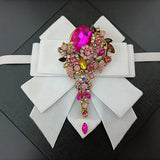 Nœud Papillon Blanc Velours Strass Fait Main - Ruban Bijoux Luxe – Nœuds Papillon | lasanderss.store