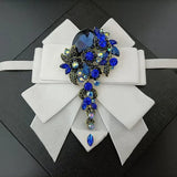 Nœud Papillon Blanc Velours Strass Fait Main - Ruban Bijoux Luxe – Nœuds Papillon | lasanderss.store