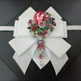 Nœud Papillon Blanc Velours Strass Fait Main - Ruban Bijoux Luxe – Nœuds Papillon | lasanderss.store