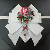 Nœud Papillon Blanc Velours Strass Fait Main - Ruban Bijoux Luxe – Nœuds Papillon | lasanderss.store