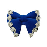 Nœud Papillon Bleu Velours Strass - Mode Élégant Unisexe – Nœuds Papillon | lasanderss.store