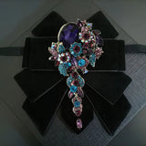 Nœud Papillon Noir Velours Strass Fait Main - Ruban Bijoux Luxe – Nœuds Papillon | lasanderss.store