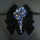 Nœud Papillon Noir Velours Strass Fait Main - Ruban Bijoux Luxe – Nœuds Papillon | lasanderss.store