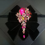 Nœud Papillon Noir Velours Strass Fait Main - Ruban Bijoux Luxe – Nœuds Papillon | lasanderss.store