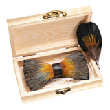 Nœud papillon plume et broches avec boîte cadeau en bois – Noeud papillon | lasanderss.store