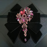 Nœud Papillon Rose Velours Strass Fait Main - Ruban Bijoux Luxe – Nœuds Papillon | lasanderss.store