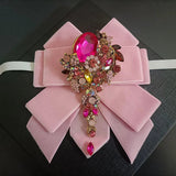 Nœud Papillon Rose Velours Strass Fait Main - Ruban Bijoux Luxe – Nœuds Papillon | lasanderss.store