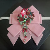 Nœud Papillon Rose Velours Strass Fait Main - Ruban Bijoux Luxe – Nœuds Papillon | lasanderss.store