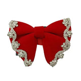 Nœud Papillon Velours Rouge Strass - Fait Main Luxe Élégant – Nœuds Papillon | lasanderss.store