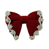 Nœud Papillon Velours Rouge Strass - Fait Main Luxe Élégant – Nœuds Papillon | lasanderss.store