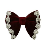 Nœud Papillon Velours Rouge Strass - Fait Main Luxe Élégant – Nœuds Papillon | lasanderss.store