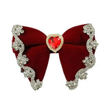 Nœud Papillon Velours Rouge Strass - Fait Main Luxe Élégant – Nœuds Papillon | lasanderss.store