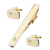 Set Boutons Manchette Pince Cravate Dorée - Cuivre Carré Tendance – Accessoires | lasanderss.store