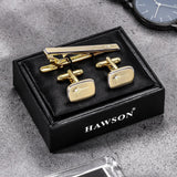 Set Boutons Manchette Pince Cravate Dorée - Cuivre Carré Tendance – Accessoires | lasanderss.store