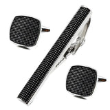 Set Boutons Manchette Pinces Cravate Noir Argenté - Cuivre Carré – Accessoires | lasanderss.store