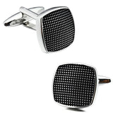 Set Boutons Manchette Pinces Cravate Noir Argenté - Cuivre Carré – Accessoires | lasanderss.store