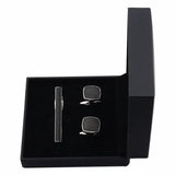 Set Boutons Manchette Pinces Cravate Noir Argenté - Cuivre Carré – Accessoires | lasanderss.store