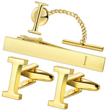 Set Broche Pinces Cravate Boutons Manchette Or - Monogramme Personnalisé – Accessoires | lasanderss.store