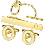 Set Broche Pinces Cravate Boutons Manchette Or - Monogramme Personnalisé – Accessoires | lasanderss.store