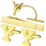 Set Broche Pinces Cravate Boutons Manchette Or - Monogramme Personnalisé – Accessoires | lasanderss.store
