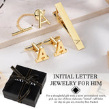 Set Broche Pinces Cravate Boutons Manchette Or - Monogramme Personnalisé – Accessoires | lasanderss.store