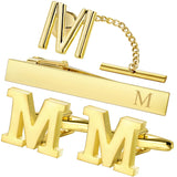Set Broche Pinces Cravate Boutons Manchette Or - Monogramme Personnalisé – Accessoires | lasanderss.store
