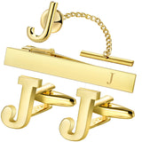 Set Broche Pinces Cravate Boutons Manchette Or - Monogramme Personnalisé – Accessoires | lasanderss.store