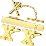 Set Broche Pinces Cravate Boutons Manchette Or - Monogramme Personnalisé – Accessoires | lasanderss.store