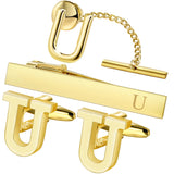 Set Broche Pinces Cravate Boutons Manchette Or - Monogramme Personnalisé – Accessoires | lasanderss.store