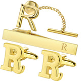 Set Broche Pinces Cravate Boutons Manchette Or - Monogramme Personnalisé – Accessoires | lasanderss.store
