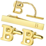 Set Broche Pinces Cravate Boutons Manchette Or - Monogramme Personnalisé – Accessoires | lasanderss.store