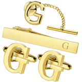 Set Broche Pinces Cravate Boutons Manchette Or - Monogramme Personnalisé – Accessoires | lasanderss.store